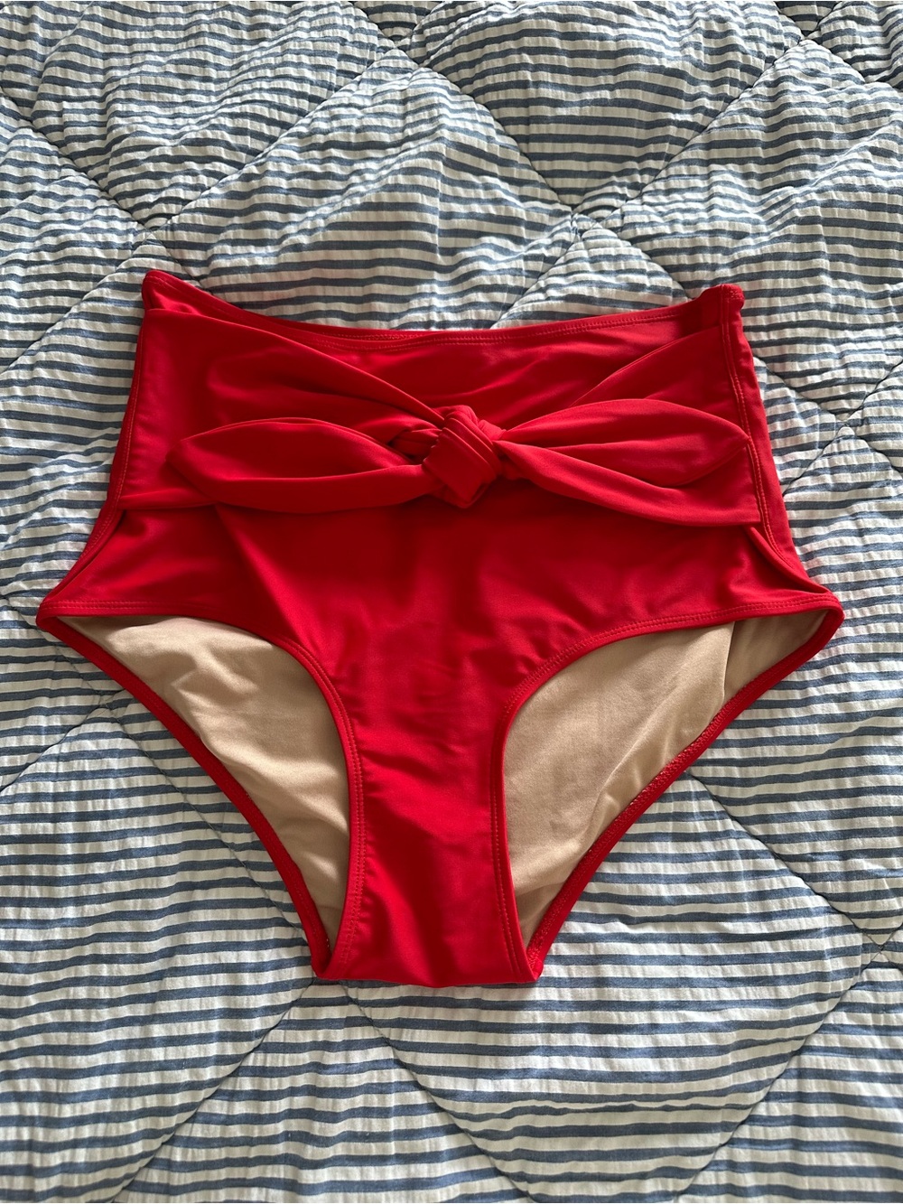 Kortni Jeane Medium Lipstick Red Tie-Up-Front Bottoms